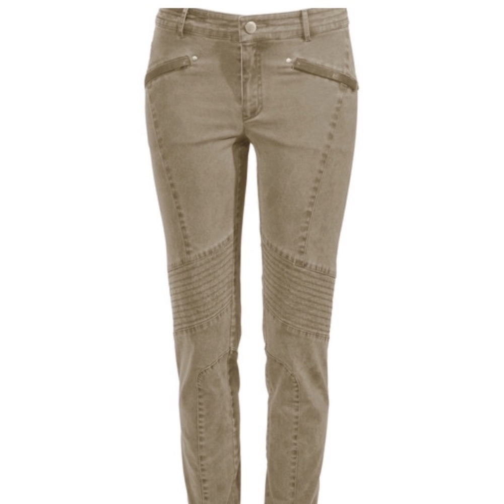 Size 6 Tan Motorcycle Pants Skinny Jeans